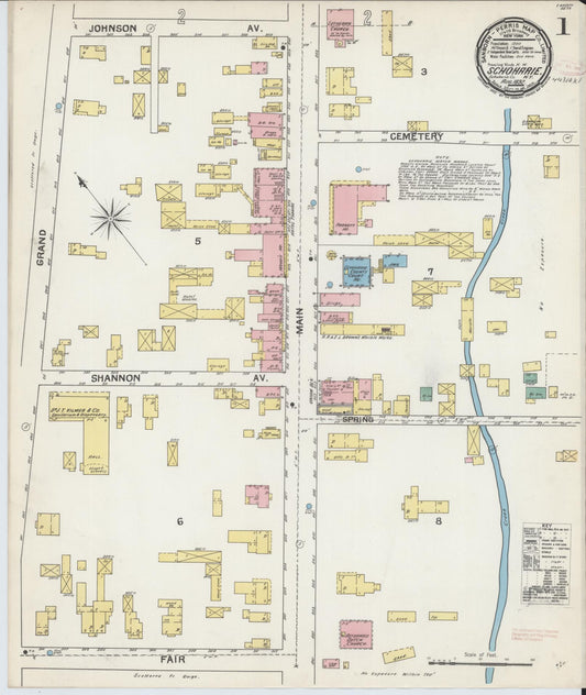 Sanborn Fire Insurance Map from Schoharie, Schoharie County, New York (1892), Sheet #0001 - Complete Map Set gallery image, historic Sanborn map, vintage wall art, New York New York