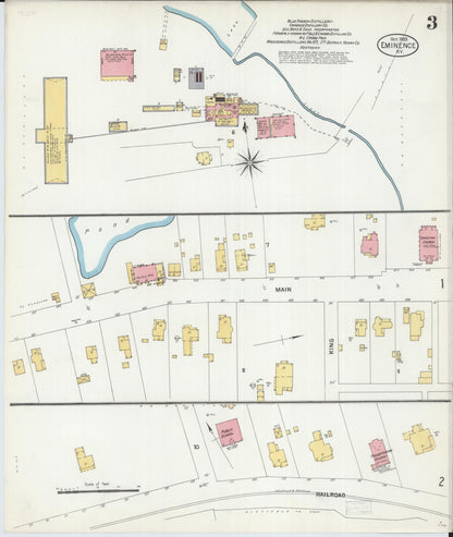 Sanborn Fire Insurance Map from Eminence, Henry County, Kentucky (1903), Sheet #0003 - Complete Map Set gallery image, historic Sanborn map, vintage wall art, Kentucky Kentucky