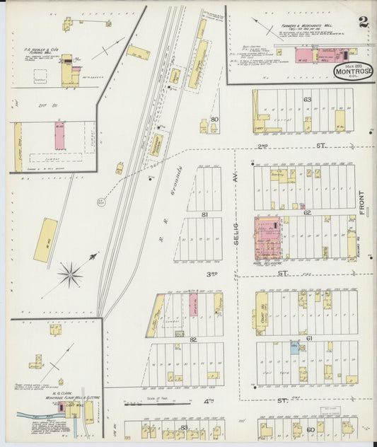 Sanborn Fire Insurance Map from Montrose, Montrose County, Colorado (1893), Sheet #0002 - Historic Sanborn Fire Insurance Map Print, vintage old map wall art, antique decor, genealogy gift, Colorado Colorado map