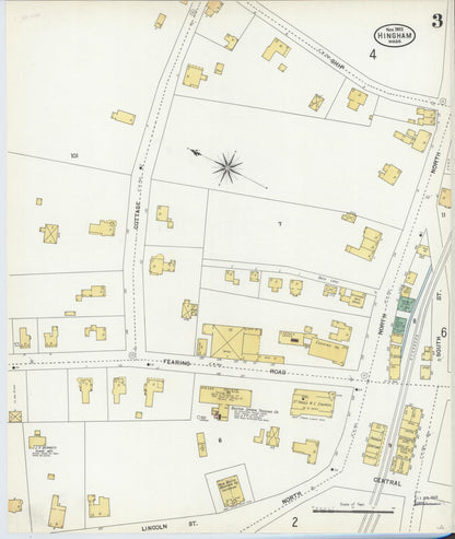 Sanborn Fire Insurance Map from Hingham, Plymouth County, Massachusetts (1903), Sheet #0003 - Complete Map Set gallery image, historic Sanborn map, vintage wall art, Massachusetts Massachusetts