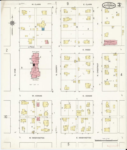Sanborn Fire Insurance Map from Jefferson, Greene County, Iowa (1915), Sheet #0003 - Historic Sanborn Fire Insurance Map Print
