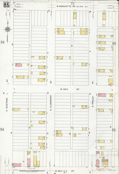 Sanborn Fire Insurance Map from Chicago, Cook County, Illinois (1920), Sheet #0085 - Historic Sanborn Fire Insurance Map Print, vintage old map wall art, antique decor, genealogy gift, Illinois Illinois map