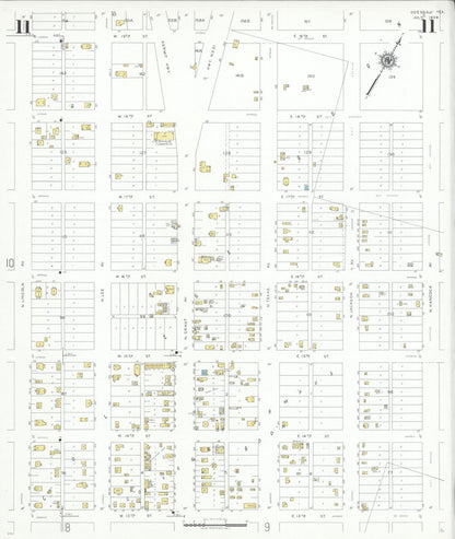 Sanborn Fire Insurance Map from Odessa, Edger County, Texas (1939), Sheet #0011 - Historic Sanborn Fire Insurance Map Print, vintage old map wall art, antique decor, genealogy gift, Texas Texas map