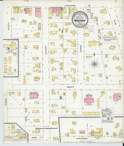 Sanborn Fire Insurance Map from Wakeman, Huron County, Ohio (1905), Sheet #0001 - Historic Sanborn Fire Insurance Map Print, vintage old map wall art, antique decor, genealogy gift, Ohio Ohio map