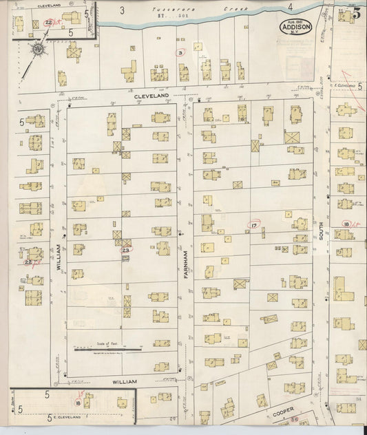 Sanborn Fire Insurance Map from Addison, Steuben County, New York (1945), Sheet #0005 - Historic Sanborn Fire Insurance Map Print, vintage old map wall art, antique decor, genealogy gift, New York New York map