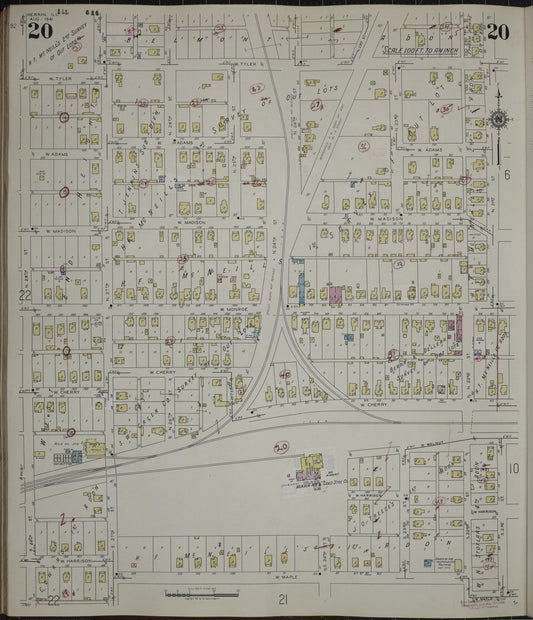 Sanborn Fire Insurance Map from Herrin, Williamson County, Illinois (1947), Sheet #0020 - Historic Sanborn Fire Insurance Map Print, vintage old map wall art, antique decor, genealogy gift, Illinois Illinois map