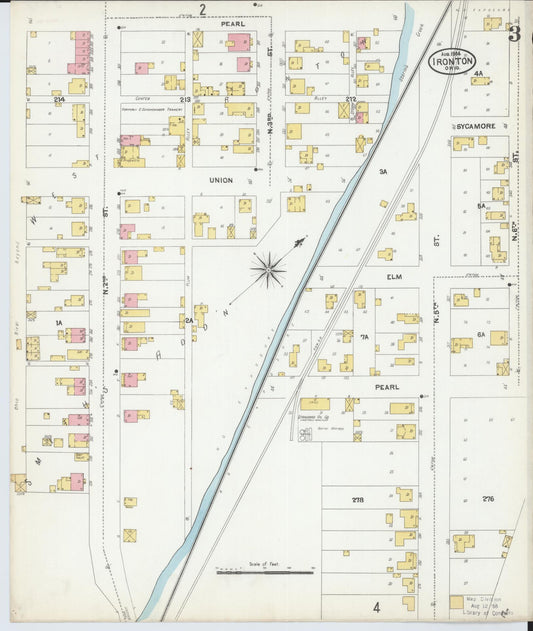 Sanborn Fire Insurance Map from Ironton, Lawrence County, Ohio (1904), Sheet #0003 - Historic Sanborn Fire Insurance Map Print, vintage old map wall art, antique decor, genealogy gift, Ohio Ohio map