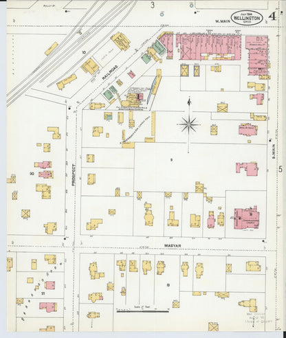 Sanborn Fire Insurance Map from Wellington, Lorain County, Ohio (1904), Sheet #0004 - Historic Sanborn Fire Insurance Map Print, vintage old map wall art, antique decor, genealogy gift, Ohio Ohio map