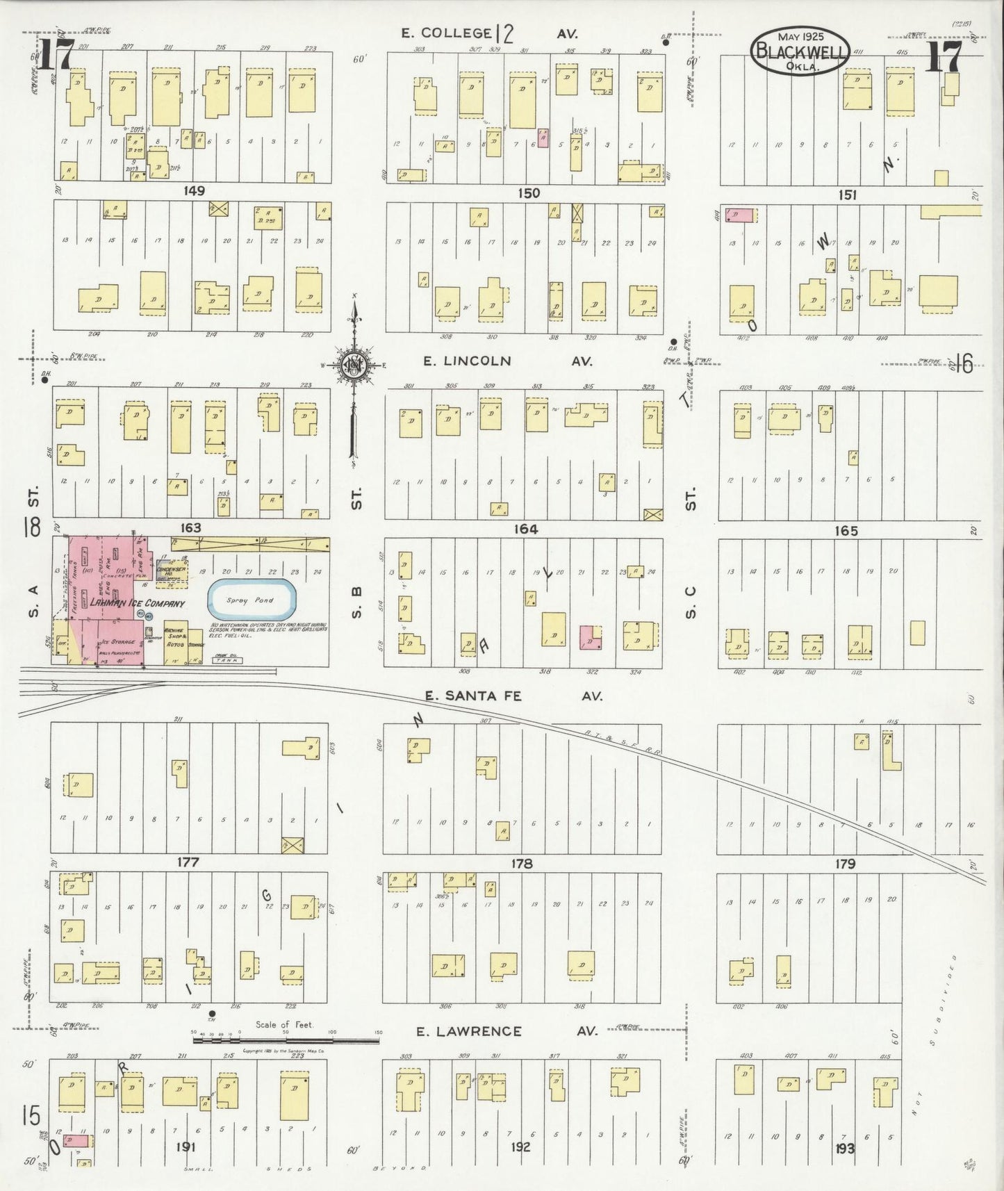 Sanborn Fire Insurance Map from Blackwell, Kay County, Oklahoma (1925), Sheet #0017 - Complete Map Set gallery image, historic Sanborn map, vintage wall art, Oklahoma Oklahoma