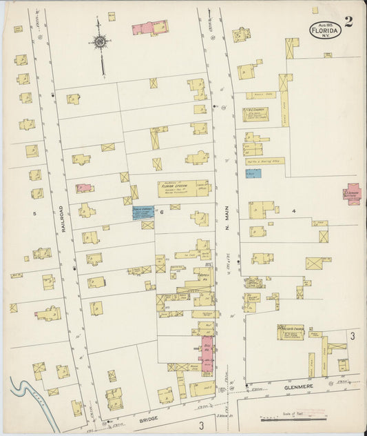 Sanborn Fire Insurance Map from Florida, Orange County, New York (1915), Sheet #0002 - Historic Sanborn Fire Insurance Map Print, vintage old map wall art, antique decor, genealogy gift, New York New York map