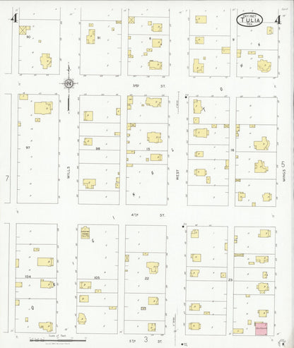 Sanborn Fire Insurance Map from Tulia, Swisher County, Texas (1927), Sheet #0004 - Complete Map Set gallery image, historic Sanborn map, vintage wall art, Texas Texas