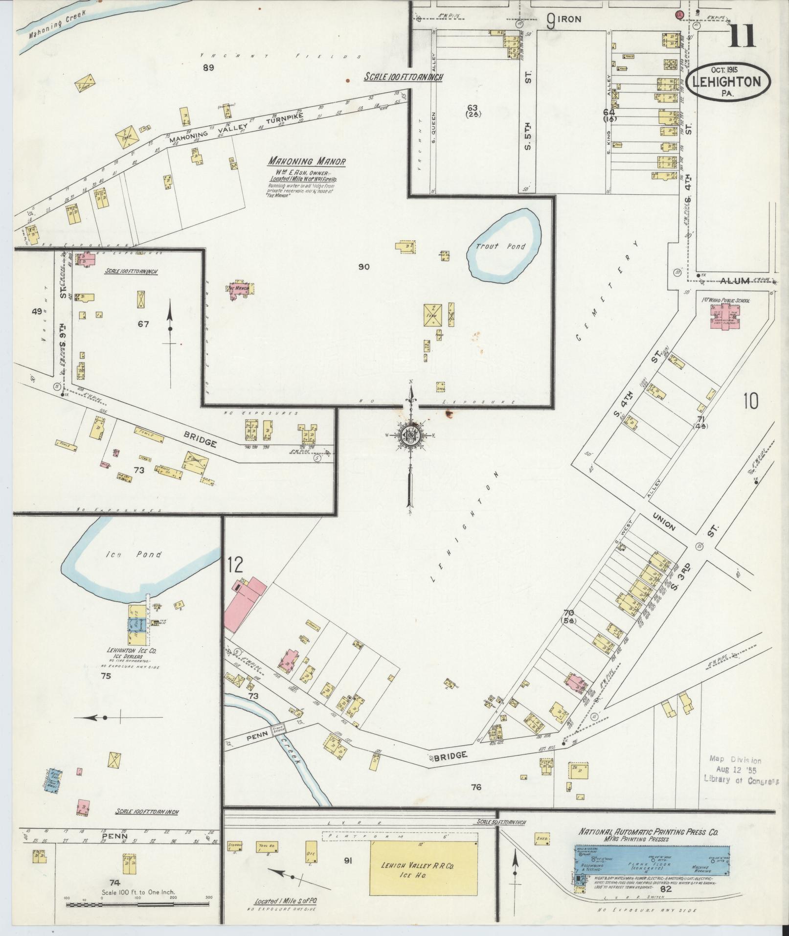 Sanborn Fire Insurance Map from Lehighton, Carbon County, Pennsylvania (1915), Sheet #0011 - Complete Map Set gallery image, historic Sanborn map, vintage wall art, Pennsylvania Pennsylvania