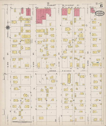 Sanborn Fire Insurance Map from Cloquet, Carlton County, Minnesota (1922), Sheet #0006 - Complete Map Set gallery image, historic Sanborn map, vintage wall art, Minnesota Minnesota