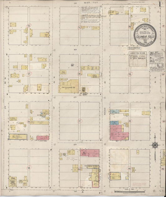 Sanborn Fire Insurance Map from Columbia Falls, Flathead County, Montana. (1932) – Historic Sanborn Fire Insurance Map Print