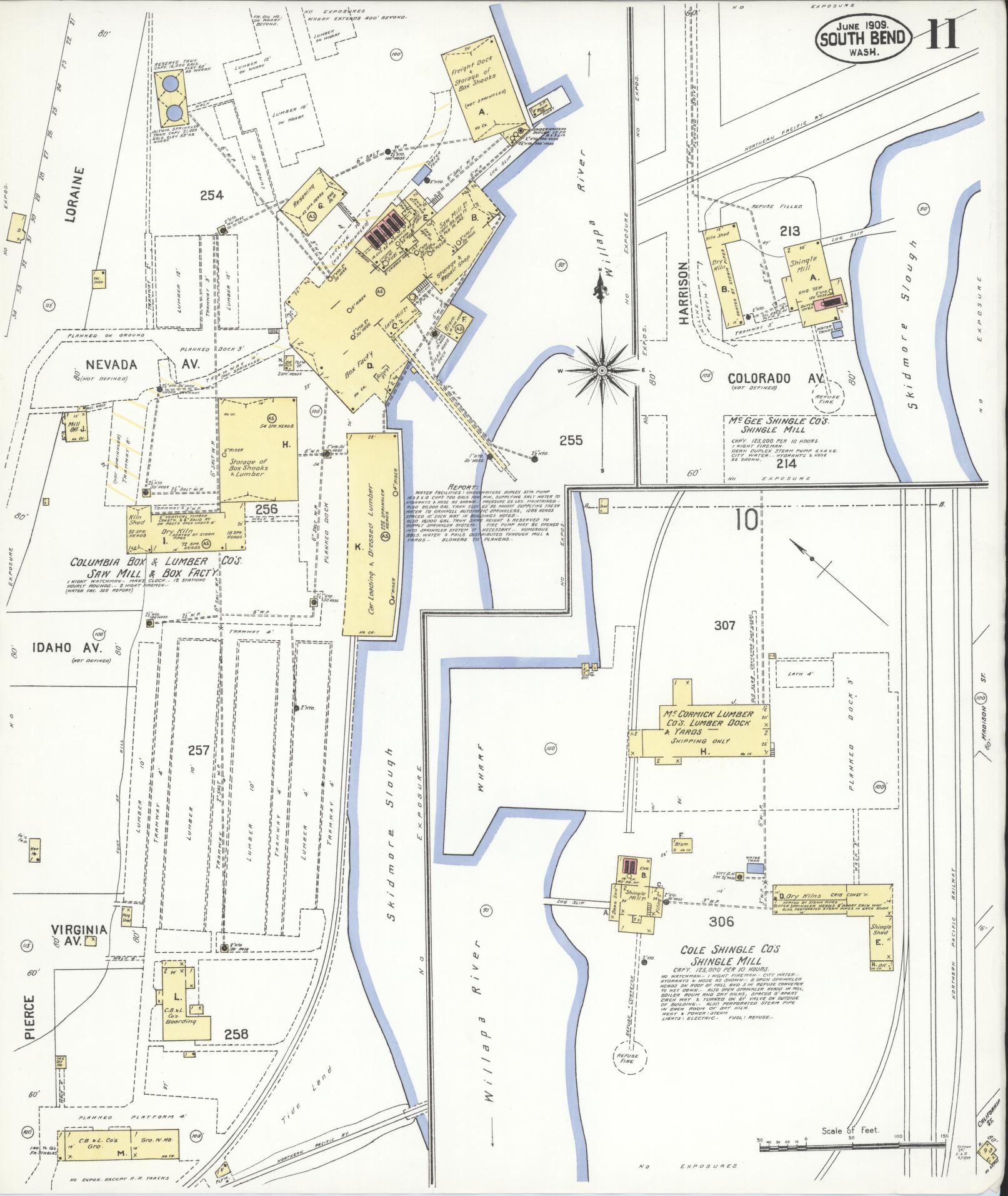 Sanborn Fire Insurance Map from South Bend, Pacific County, Washington (1909), Sheet #0011 - Complete Map Set gallery image, historic Sanborn map, vintage wall art, Washington Washington
