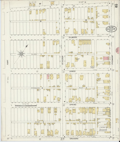 Sanborn Fire Insurance Map from Keyser, Mineral County, West Virginia (1898), Sheet #0002 - Complete Map Set gallery image, historic Sanborn map, vintage wall art, West Virginia West Virginia