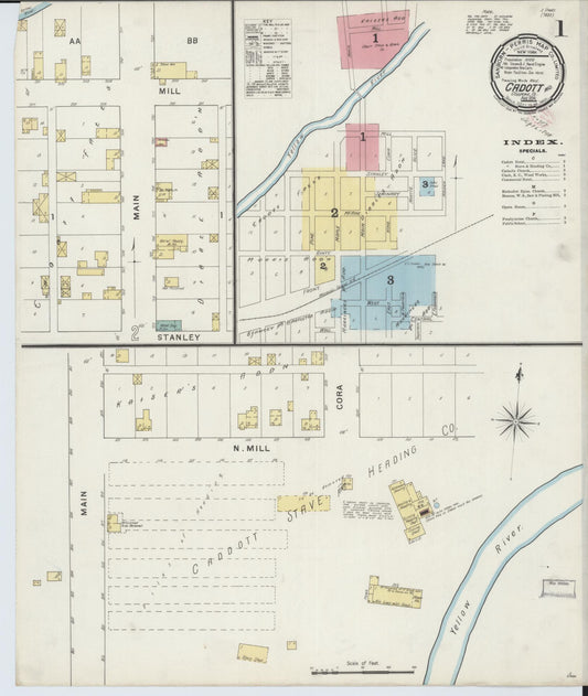 Sanborn Fire Insurance Map from Cadott, Chippewa County, Wisconsin (1894), Sheet #0001 - Complete Map Set gallery image, historic Sanborn map, vintage wall art, Wisconsin Wisconsin