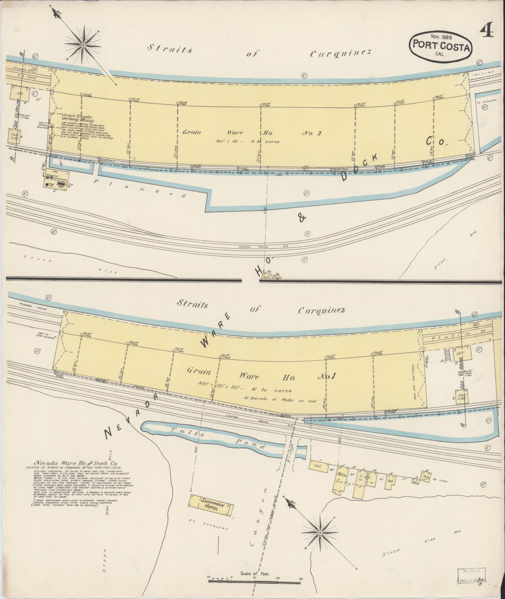 Sanborn Fire Insurance Map from Port Costa, Contra Costa County, California (1889), Sheet #0004 - Complete Map Set gallery image, historic Sanborn map, vintage wall art, California California
