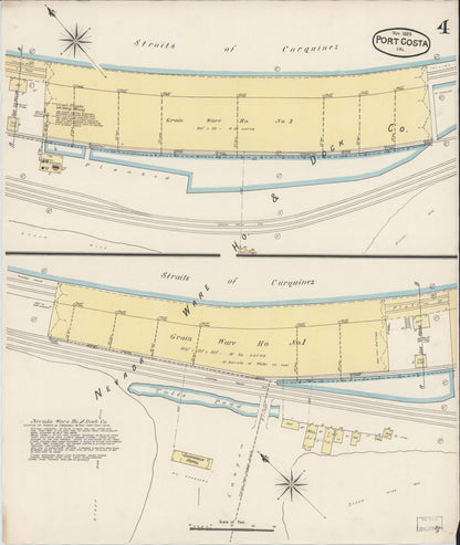 Sanborn Fire Insurance Map from Port Costa, Contra Costa County, California (1889), Sheet #0004 - Complete Map Set gallery image, historic Sanborn map, vintage wall art, California California