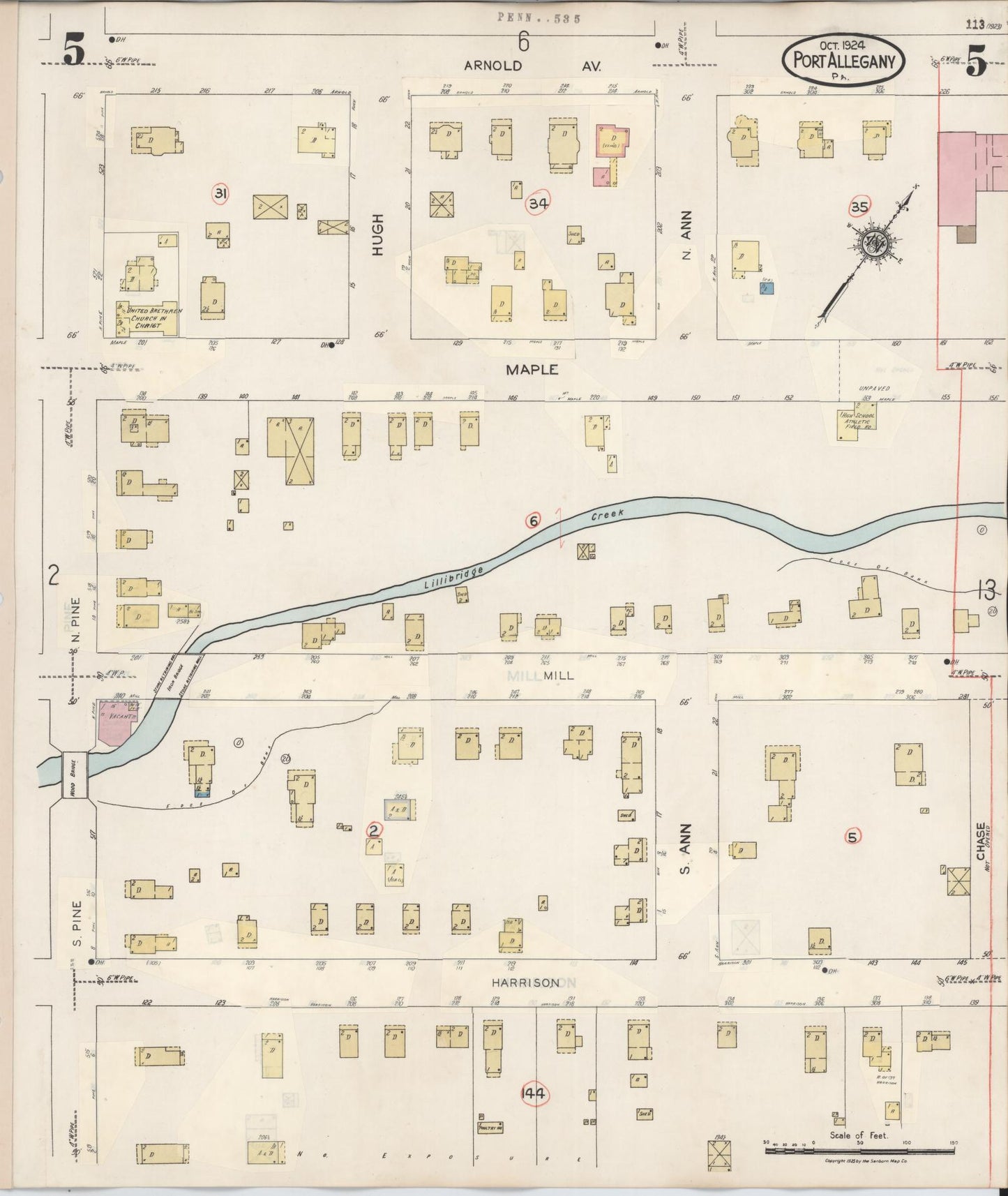 Sanborn Fire Insurance Map from Port Allegany, McKean County, Pennsylvania (1940), Sheet #0005 - Complete Map Set gallery image, historic Sanborn map, vintage wall art, Pennsylvania Pennsylvania