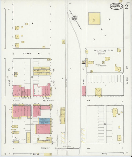 Sanborn Fire Insurance Map from Mount Calm, Hill County, Texas (1921), Sheet #0002 - Historic Sanborn Fire Insurance Map Print, vintage old map wall art, antique decor, genealogy gift, Texas Texas map