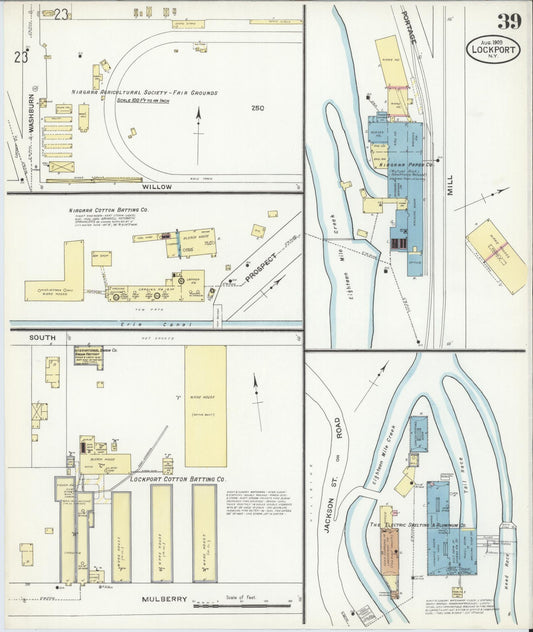 Sanborn Fire Insurance Map from Lockport, Niagara County, New York (1909), Sheet #0039 - Historic Sanborn Fire Insurance Map Print, vintage old map wall art, antique decor, genealogy gift, New York New York map