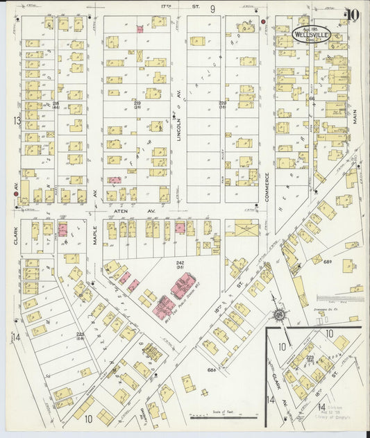 Sanborn Fire Insurance Map from Wellsville, Columbiana County, Ohio (1915), Sheet #0010 - Historic Sanborn Fire Insurance Map Print, vintage old map wall art, antique decor, genealogy gift, Ohio Ohio map