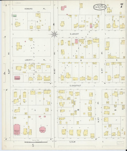 Sanborn Fire Insurance Map from Canton, Fulton County, Illinois (1896), Sheet #0007 - Complete Map Set gallery image, historic Sanborn map, vintage wall art, Illinois Illinois