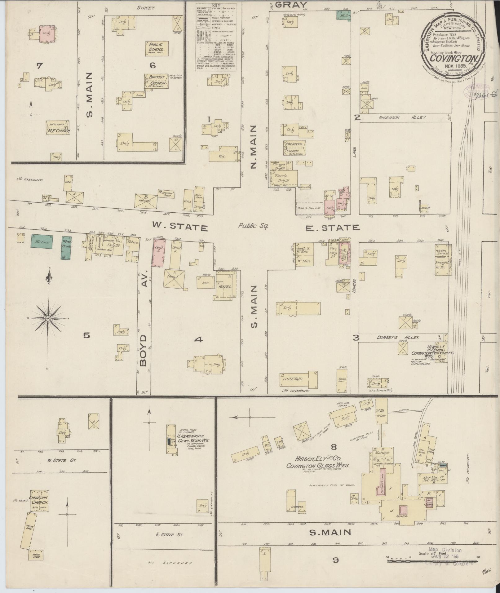 Sanborn Fire Insurance Map from Covington, Tioga County, Pennsylvania. (1885) – Historic Sanborn Fire Insurance Map Print
