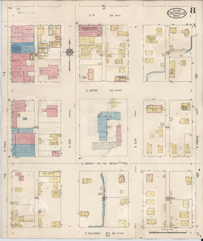 Sanborn Fire Insurance Map from Colville, Stevens County, Washington (1940), Sheet #0008 - Complete Map Set gallery image, historic Sanborn map, vintage wall art, Washington Washington
