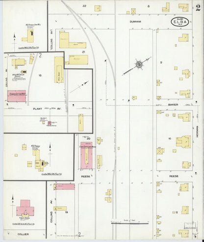 Sanborn Fire Insurance Map from Elba, Coffee County, Alabama (1910), Sheet #0002 - Complete Map Set gallery image, historic Sanborn map, vintage wall art, Alabama Alabama