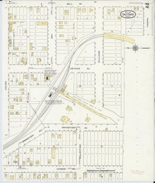 Sanborn Fire Insurance Map from Oak Creek, Routt County, Colorado (1914), Sheet #0002 - Historic Sanborn Fire Insurance Map Print, vintage old map wall art, antique decor, genealogy gift, Colorado Colorado map