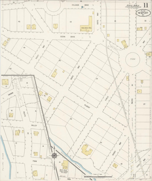 Sanborn Fire Insurance Map from Newport, Lincoln County, Oregon (1919), Sheet #0011 - Historic Sanborn Fire Insurance Map Print, vintage old map wall art, antique decor, genealogy gift, Oregon Oregon map