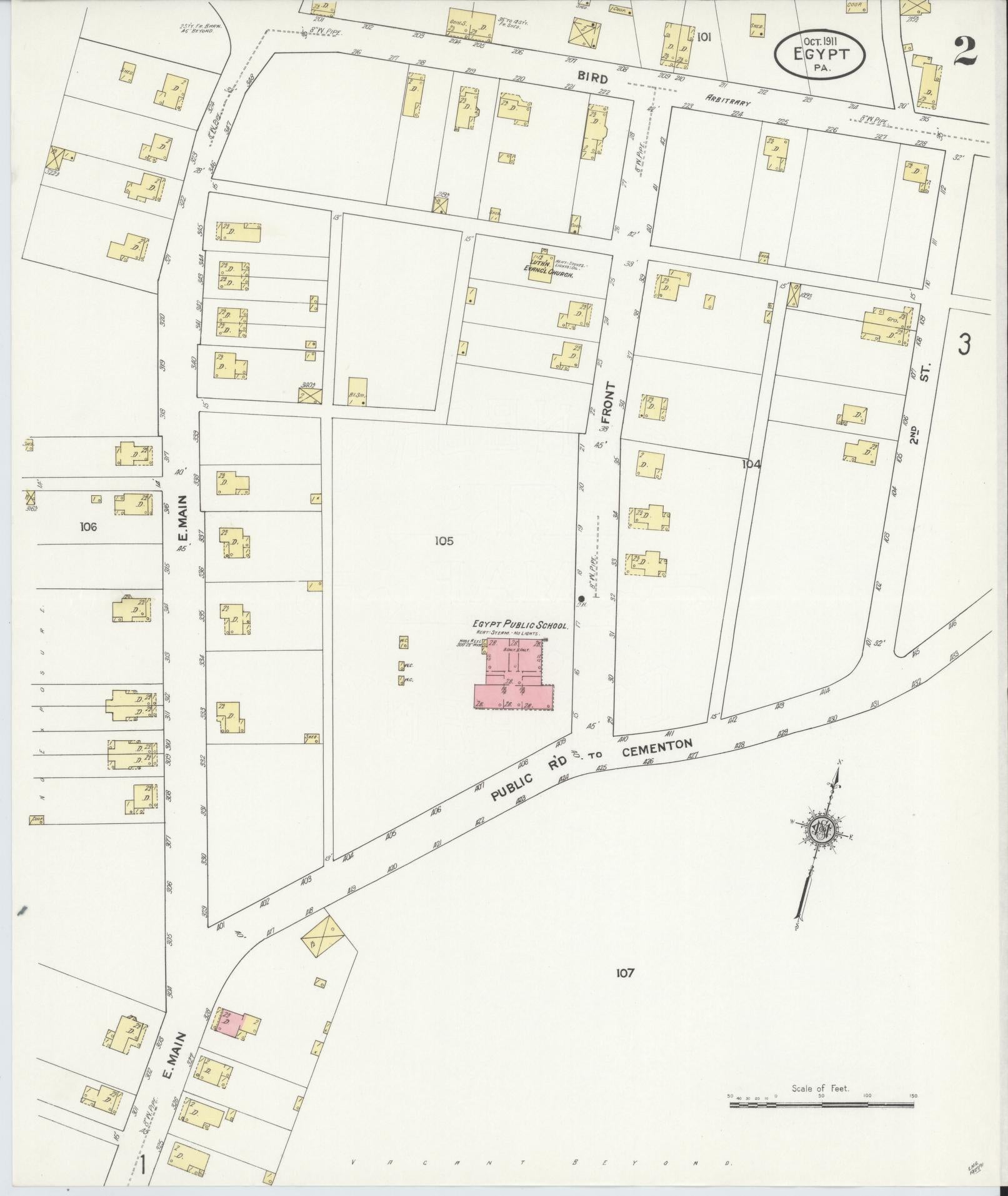 Sanborn Fire Insurance Map from Egypt, Lehigh County, Pennsylvania (1911), Sheet #0002 - Historic Sanborn Fire Insurance Map Print, vintage old map wall art, antique decor, genealogy gift, Pennsylvania Pennsylvania map