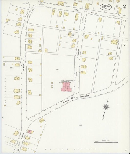 Sanborn Fire Insurance Map from Egypt, Lehigh County, Pennsylvania (1911), Sheet #0002 - Historic Sanborn Fire Insurance Map Print, vintage old map wall art, antique decor, genealogy gift, Pennsylvania Pennsylvania map