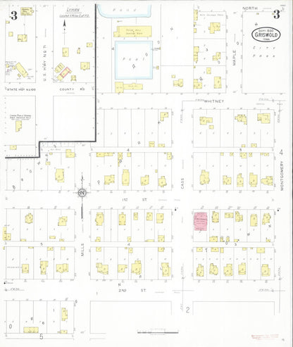 Sanborn Fire Insurance Map from Griswold, Cass County, Iowa (1930), Sheet #0003 - Historic Sanborn Fire Insurance Map Print