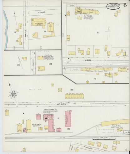 Sanborn Fire Insurance Map from Hudson, Middlesex County, Massachusetts (1894), Sheet #0006 - Complete Map Set gallery image, historic Sanborn map, vintage wall art, Massachusetts Massachusetts