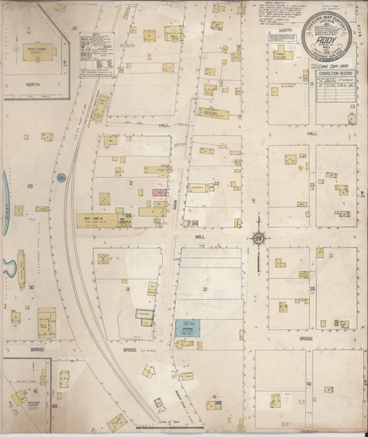 Sanborn Fire Insurance Map from Addy, Stevens County, Washington (1932), Sheet #0001 - Historic Sanborn Fire Insurance Map Print, vintage old map wall art, antique decor, genealogy gift, Washington Washington map