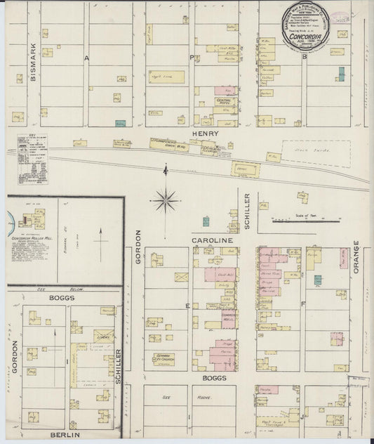 Sanborn Fire Insurance Map from Concordia, Lafayette County, Missouri (1886), Sheet #0001 - Historic Sanborn Fire Insurance Map Print, vintage old map wall art, antique decor, genealogy gift, Missouri Missouri map