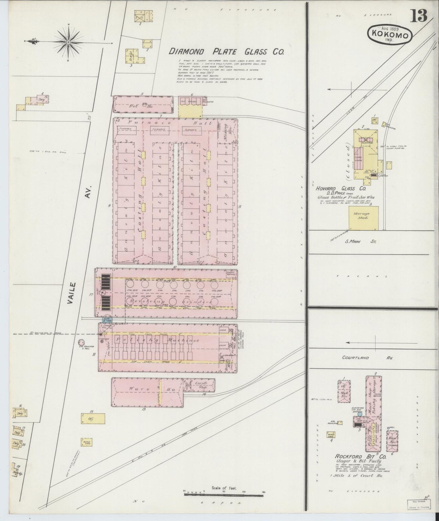 Sanborn Fire Insurance Map from Kokomo, Howard County, Indiana (1889), Sheet #0013 - Complete Map Set gallery image, historic Sanborn map, vintage wall art, Indiana Indiana