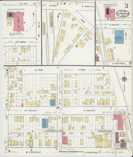 Sanborn Fire Insurance Map from Chisholm, Saint Louis County, Minnesota (1921), Sheet #0003 - Historic Sanborn Fire Insurance Map Print, vintage old map wall art, antique decor, genealogy gift, Minnesota Minnesota map