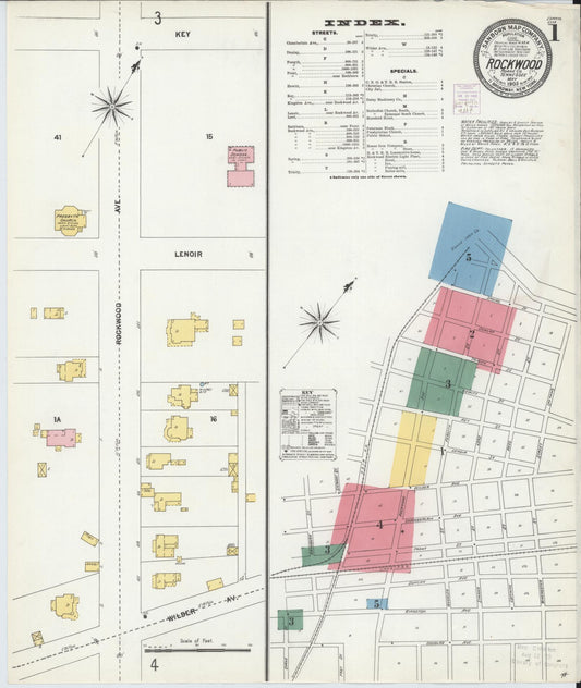 Sanborn Fire Insurance Map from Rockwood, Roane County, Tennessee (1903), Sheet #0001 - Complete Map Set gallery image, historic Sanborn map, vintage wall art, Tennessee Tennessee