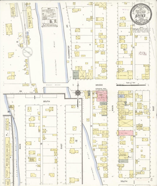 Sanborn Fire Insurance Map from Stites, Idaho County, Idaho (1910), Sheet #0001 - Historic Sanborn Fire Insurance Map Print, vintage old map wall art, antique decor, genealogy gift, Stites Idaho map