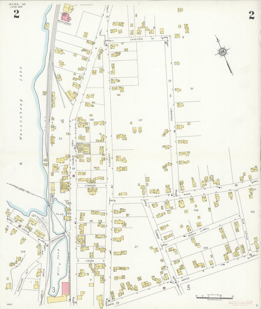 Sanborn Fire Insurance Map from Dexter, Penobscot County, Maine (1935), Sheet #0002 - Historic Sanborn Fire Insurance Map Print, vintage old map wall art, antique decor, genealogy gift, Maine Maine map