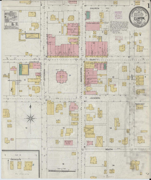 Sanborn Fire Insurance Map from Clinton, Hickman County, Kentucky. (1905) – Historic Sanborn Fire Insurance Map Print