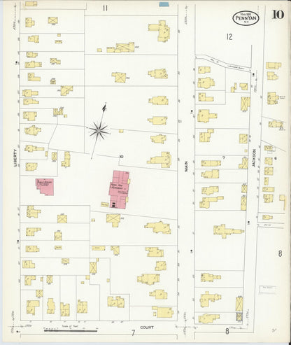 Sanborn Fire Insurance Map from Penn Yan, Yates County, New York (1909), Sheet #0010 - Complete Map Set gallery image, historic Sanborn map, vintage wall art, New York New York