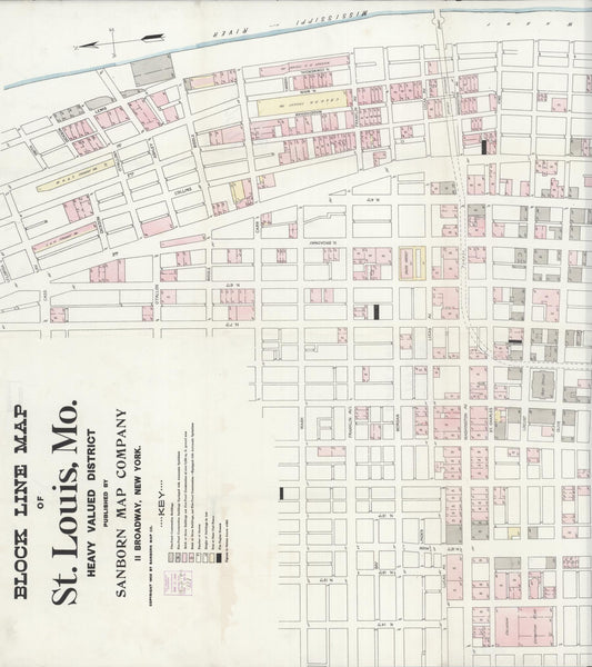 Sanborn Fire Insurance Map from Saint Louis, Independent City, Missouri (1903), Sheet #0001 - Complete Map Set gallery image, historic Sanborn map, vintage wall art, Missouri Missouri