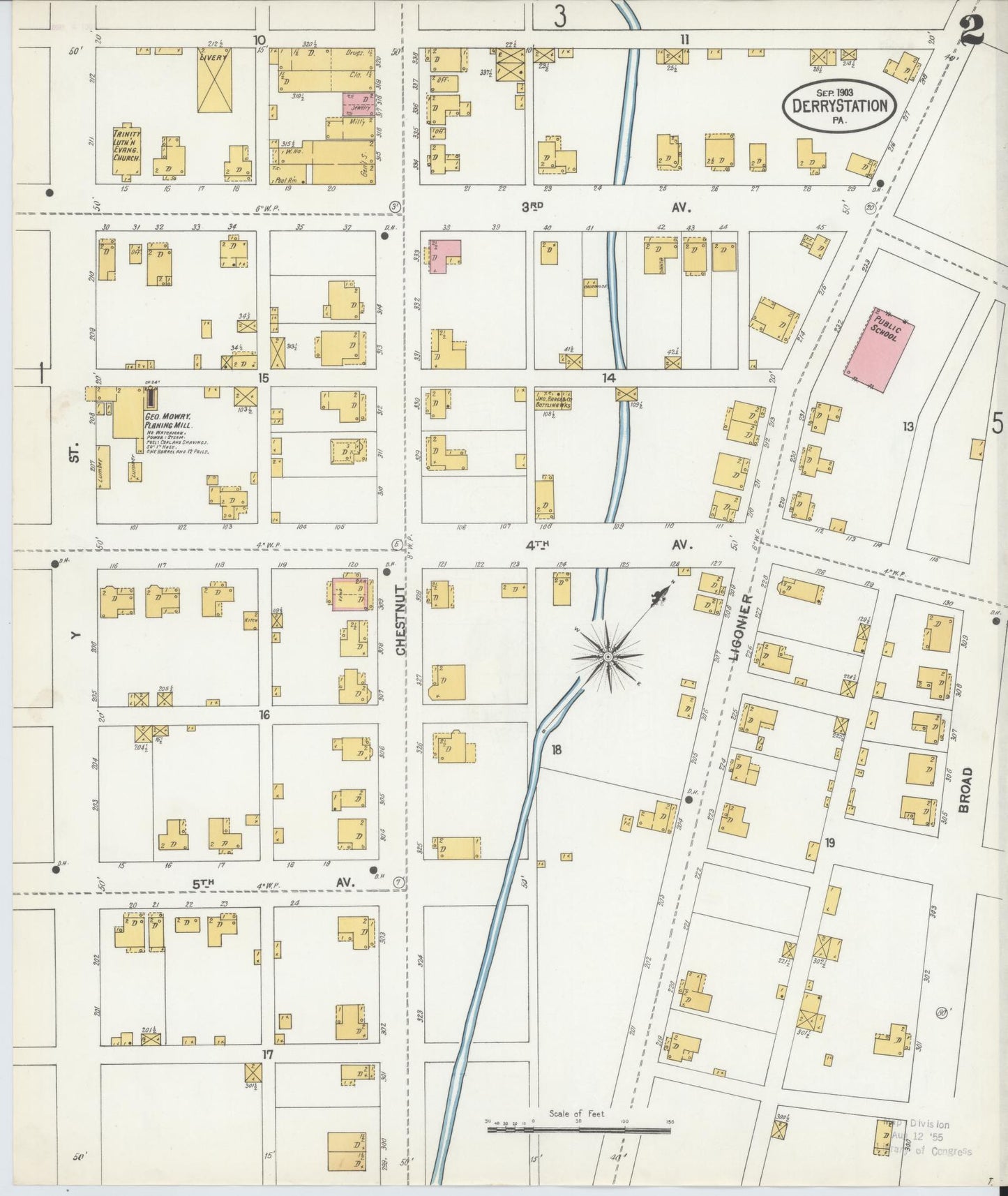 Sanborn Fire Insurance Map from Derry, Westmoreland County, Pennsylvania (1903), Sheet #0002 - Complete Map Set gallery image, historic Sanborn map, vintage wall art, Pennsylvania Pennsylvania