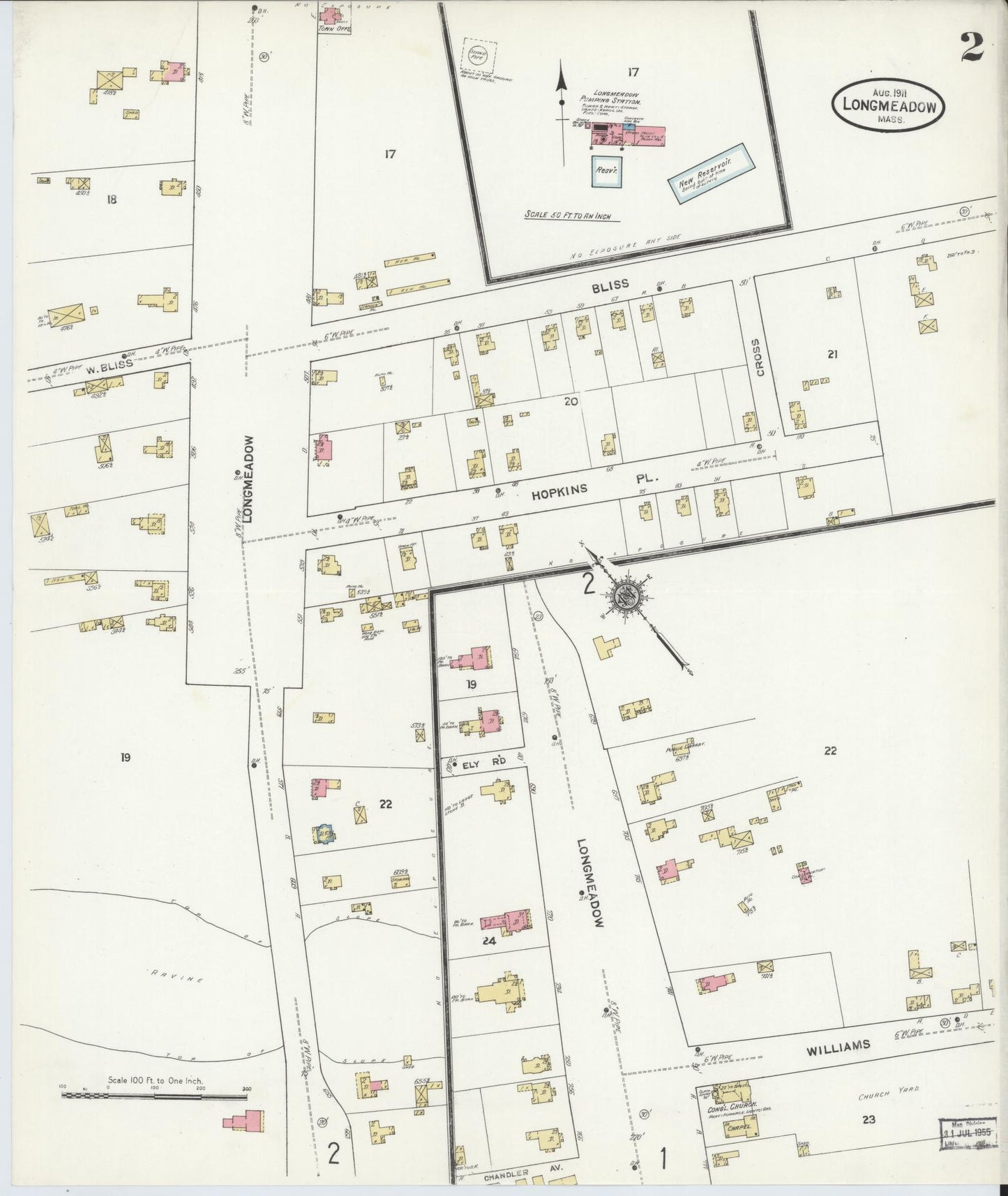 Sanborn Fire Insurance Map from Longmeadow, Hampden County, Massachusetts (1911), Sheet #0002 - Complete Map Set gallery image, historic Sanborn map, vintage wall art, Massachusetts Massachusetts