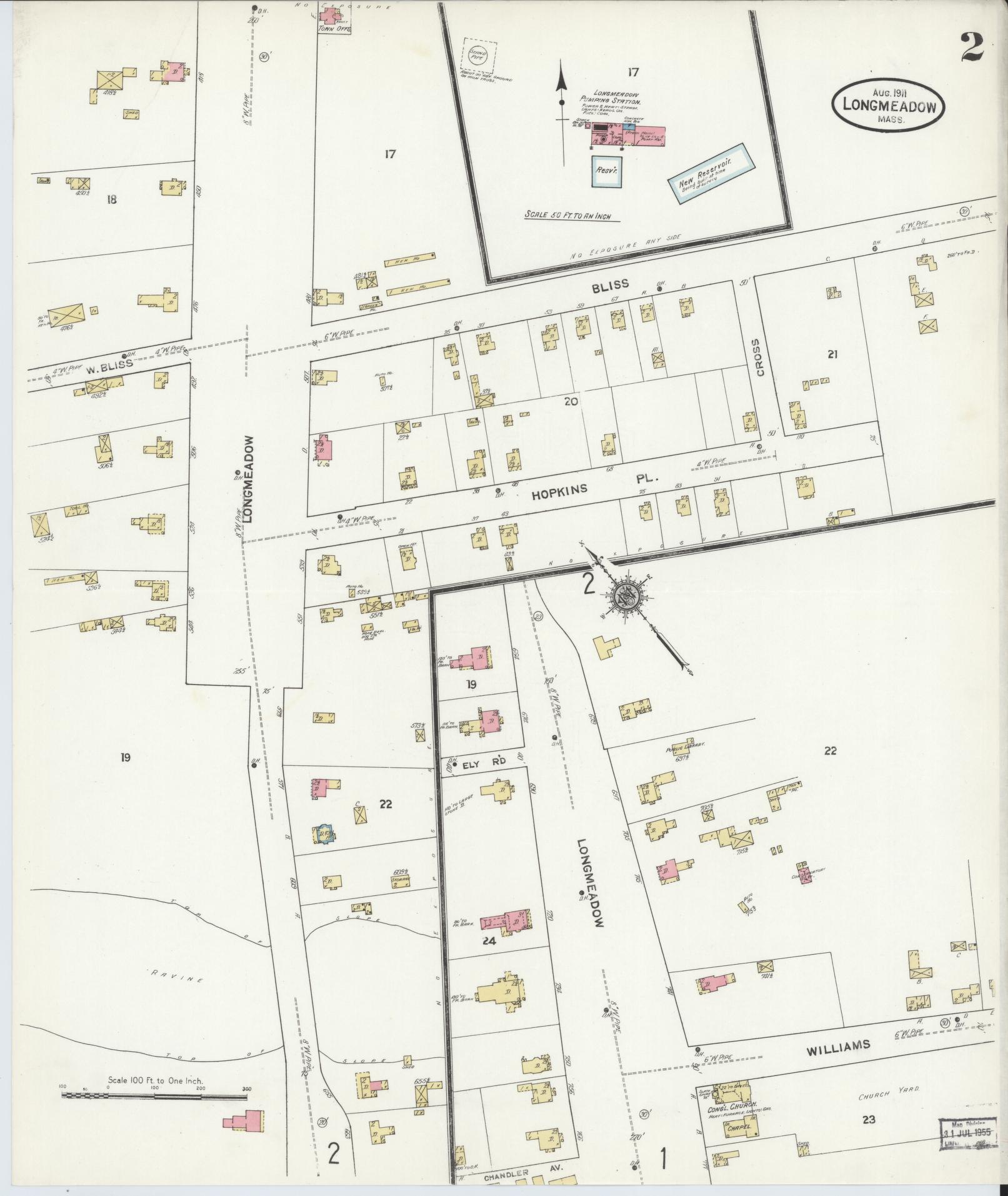 Sanborn Fire Insurance Map from Longmeadow, Hampden County, Massachusetts (1911), Sheet #0002 - Complete Map Set gallery image, historic Sanborn map, vintage wall art, Massachusetts Massachusetts